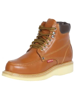 Botines De Trabajo De Agujetas Con Punta Suave De Piel Genuina Para Hombre 'El General' - ID: 43411