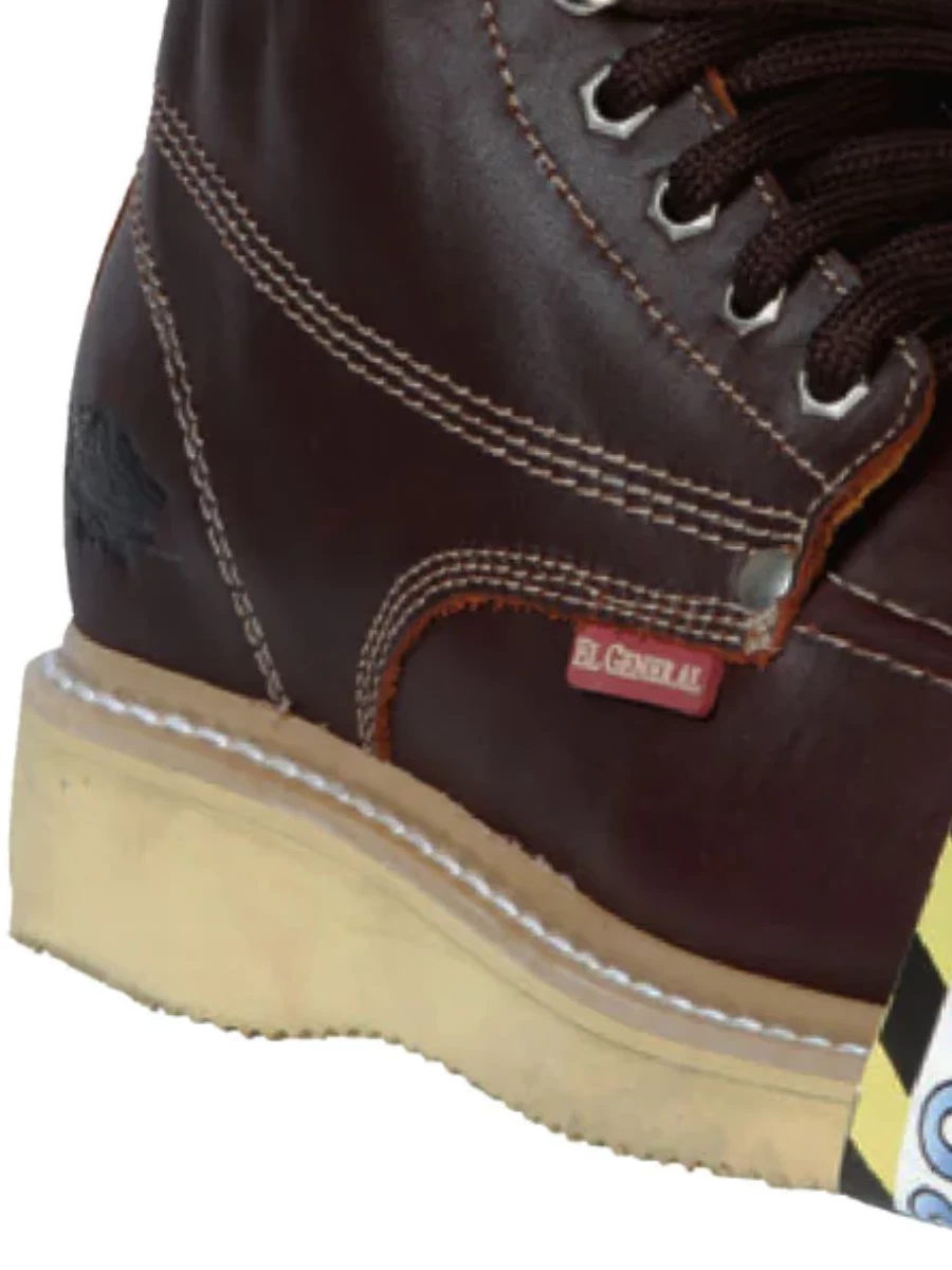 Botines De Trabajo De Agujetas Con Punta De Acero De Piel Genuina Para Hombre 'El General' - ID: 43416 - Imagen 4