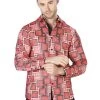 Camisa Casual Manga Larga Estampada Rojo Para Hombre 'El Señor De Los Cielos' - ID: 44005