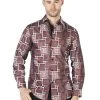 Camisa Casual Manga Larga Estampada Cafe Para Hombre 'El Señor De Los Cielos' - ID: 44006