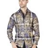 Camisa Casual Manga Larga Estampada Oro/Negro Para Hombre 'El Señor De Los Cielos' - ID: 44022