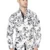 Camisa Casual Manga Larga Estampada Blanco Hueso/Oro Para Hombre 'El Señor De Los Cielos' - ID: 44033