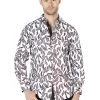 Camisa Casual Manga Larga Estampada Negro/Blanco Para Hombre 'El Señor De Los Cielos' - ID: 44055