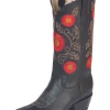 Botas Vaqueras Rodeo Con Tubo Bordado De Flores De Piel Genuina Para Mujer 'El General' - ID: 51163