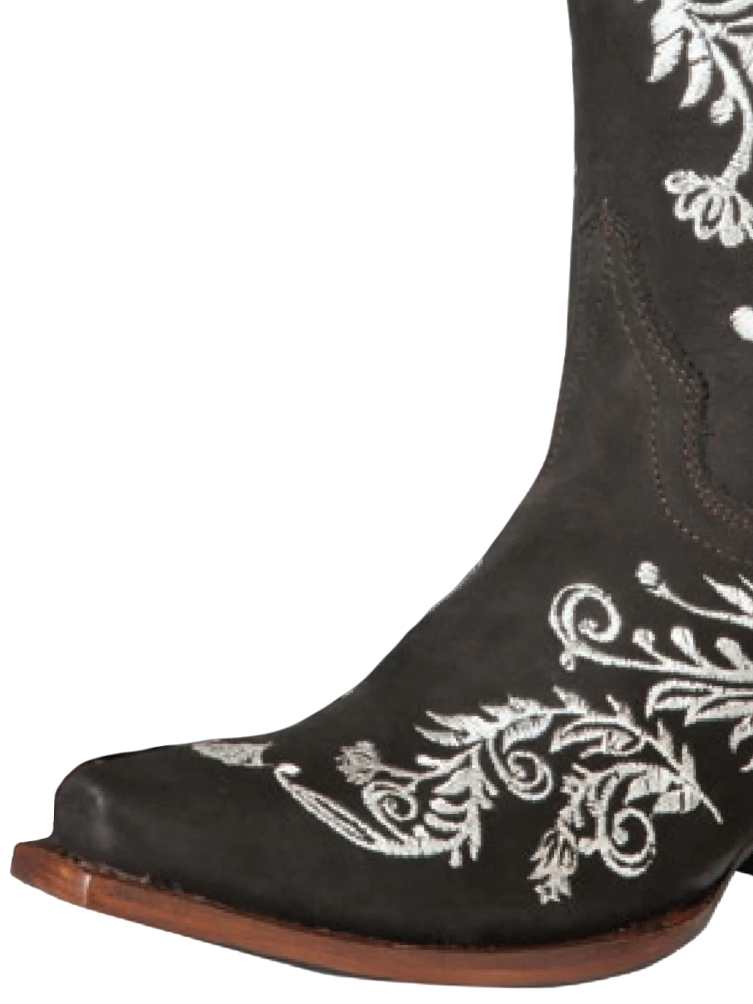 Botas Vaqueras Rodeo Con Bordado De Flores De Piel Nobuck Para Mujer 'El General' - ID: 51229 - Imagen 2