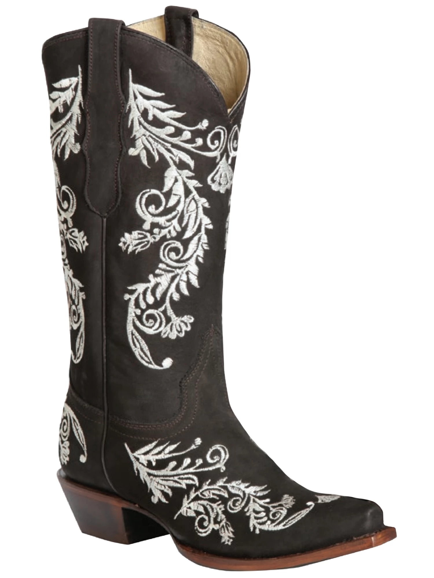 Botas Vaqueras Rodeo Con Bordado De Flores De Piel Nobuck Para Mujer 'El General' - ID: 51229 - Imagen 4