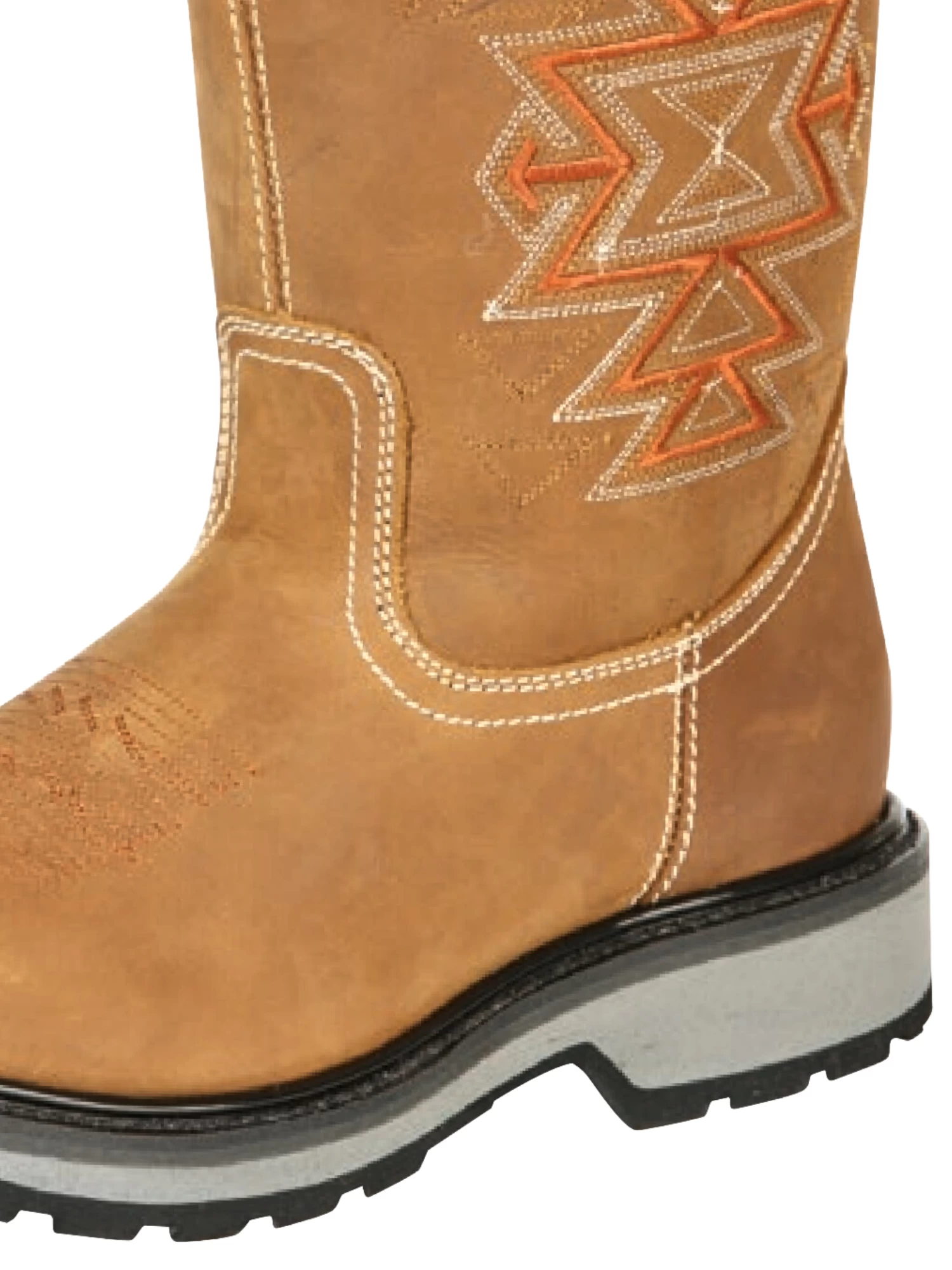 Botas De Trabajo Rodeo De Tubo Pull-On Con Punta Suave De Piel Genuina Para Hombre 'El General' - ID: 51274 - Imagen 3