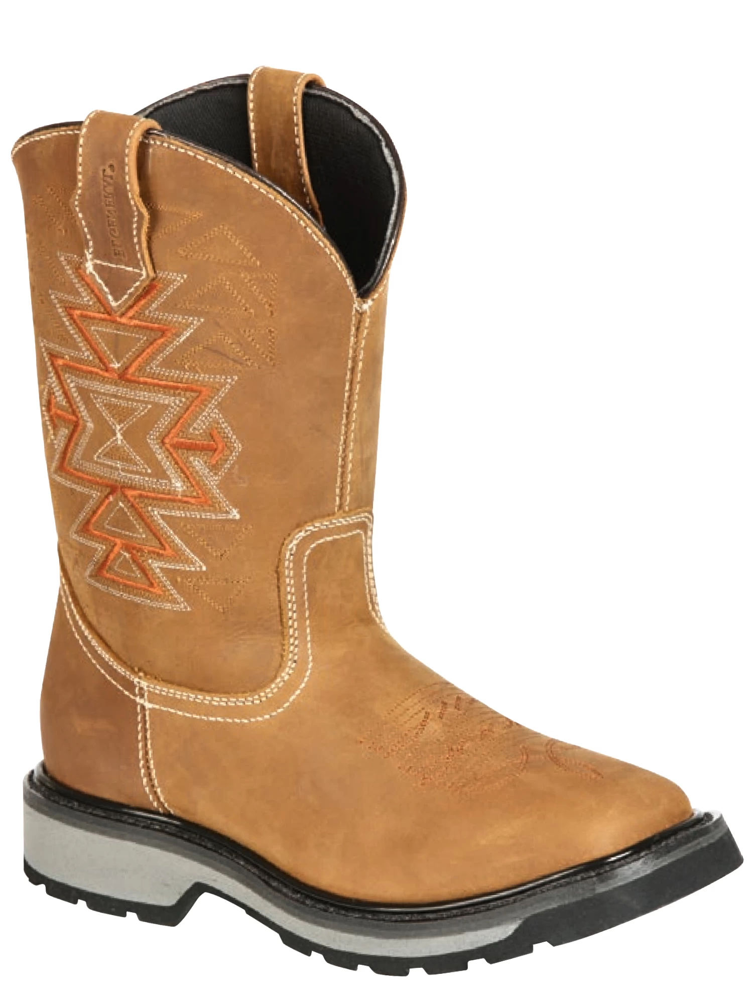 Botas De Trabajo Rodeo De Tubo Pull-On Con Punta Suave De Piel Genuina Para Hombre 'El General' - ID: 51274 - Imagen 4