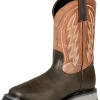 Botas De Trabajo Rodeo De Tubo Pull-On Con Punta Suave De Piel Genuina Para Hombre 'El General' - ID: 51277