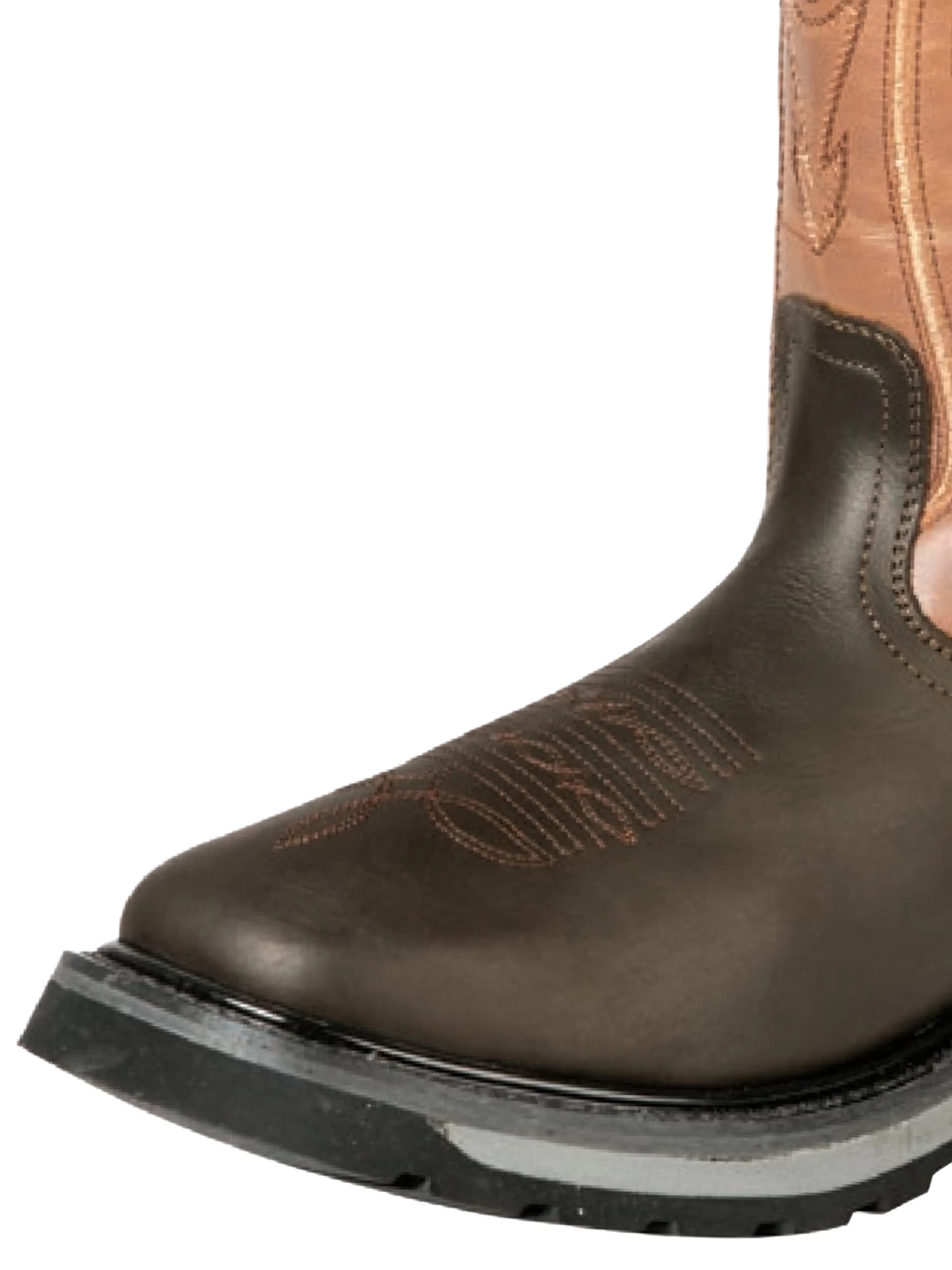Botas De Trabajo Rodeo De Tubo Pull-On Con Punta Suave De Piel Genuina Para Hombre 'El General' - ID: 51277 - Imagen 2