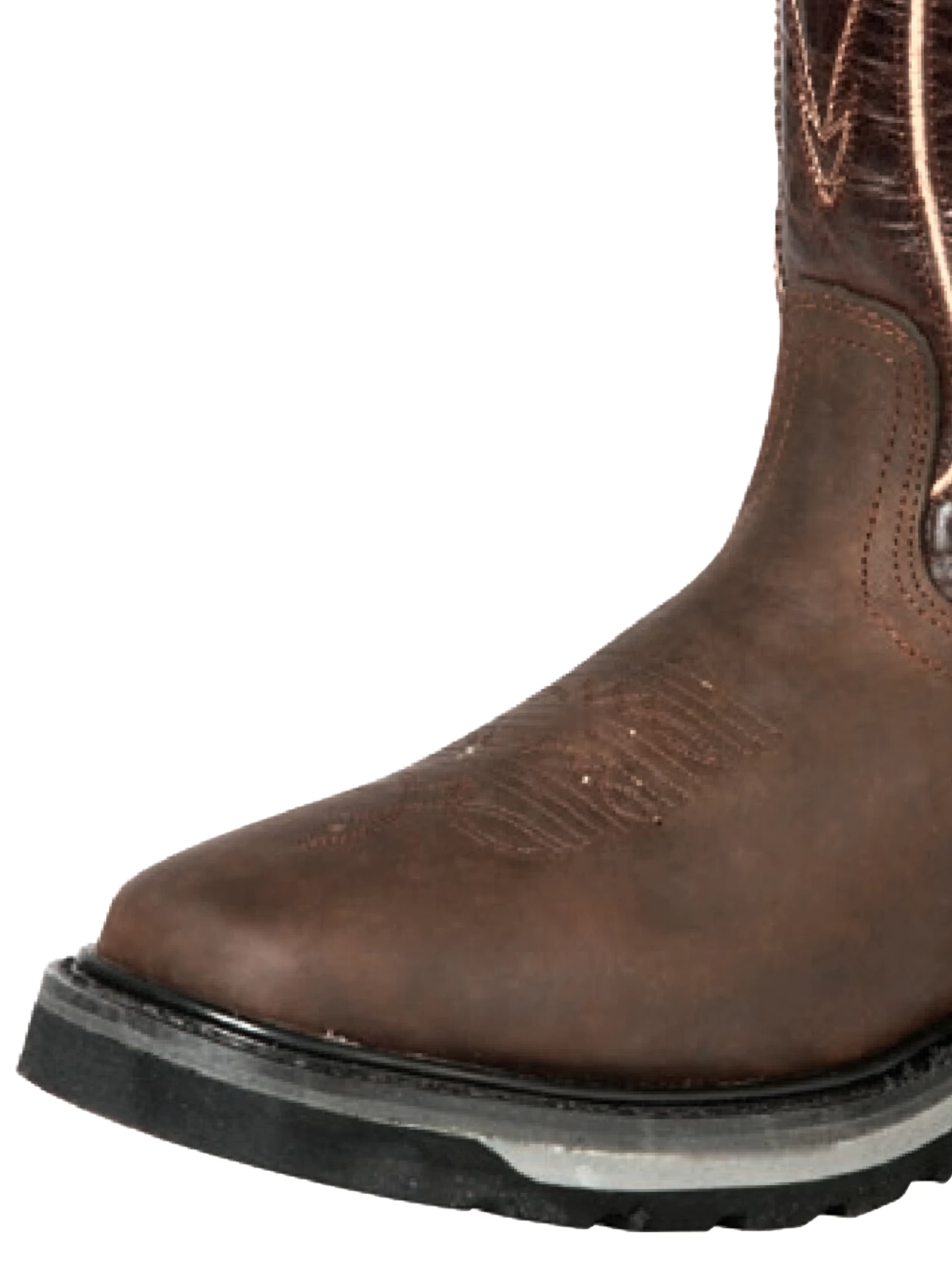 Botas De Trabajo Rodeo De Tubo Pull-On Con Punta Suave De Piel Genuina Para Hombre 'El General' - ID: 51278 - Imagen 2