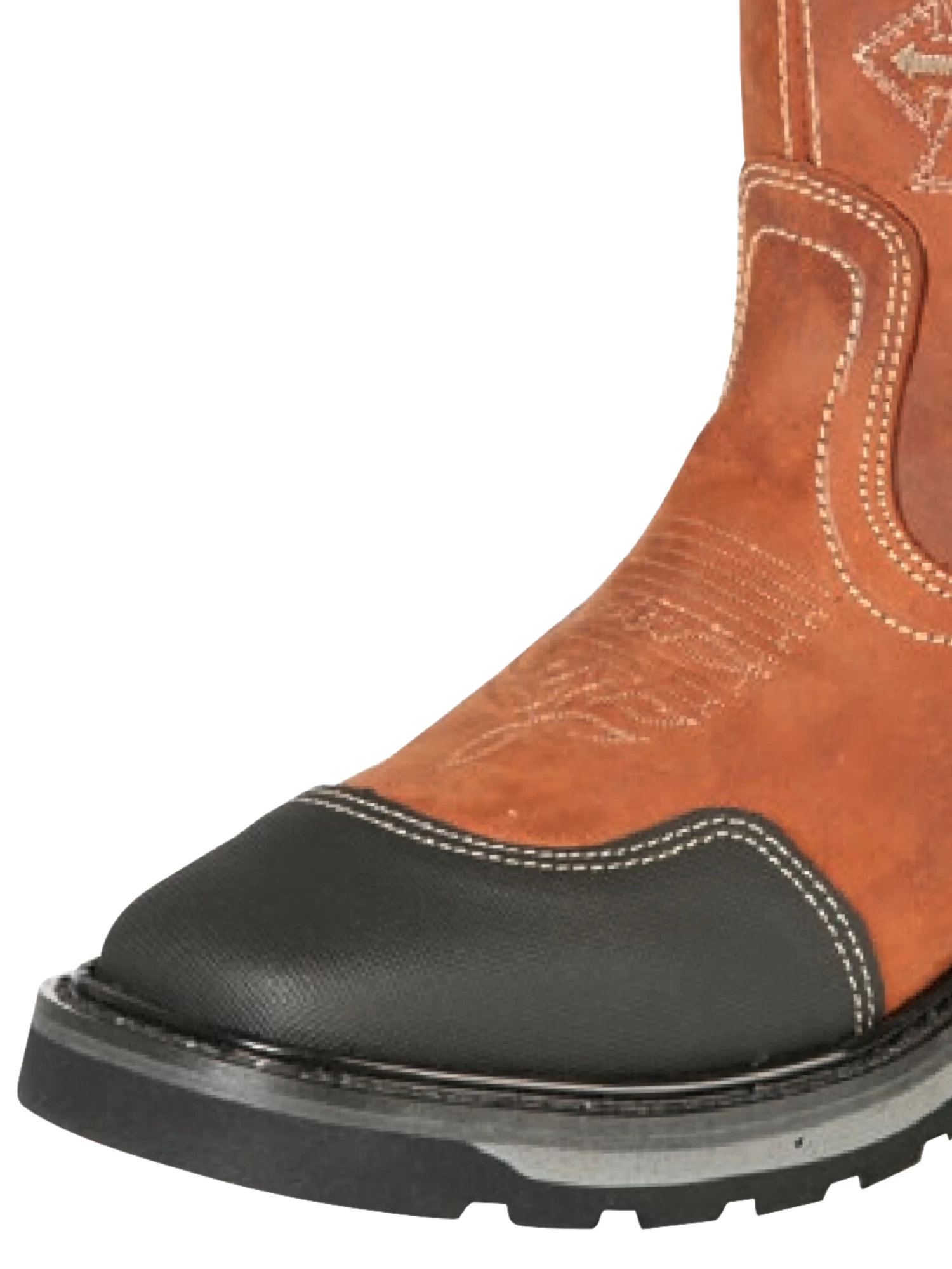 Botas De Trabajo Rodeo De Tubo Pull-On Con Punta Suave De Piel Genuina Para Hombre 'El General' - ID: 51281 - Imagen 2