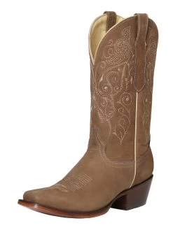 Botas Vaqueras Rodeo Clasicas De Piel Nobuck Para Mujer 'El General' - ID: 122487