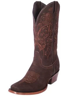 Botas Vaqueras Rodeo Clasicas De Piel Nobuck Para Mujer 'El General' - ID: 122489