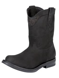 Botas De Trabajo De Tubo Pull-On Con Punta Suave De Piel Nobuck Para Mujer 'El General' - ID: 122492