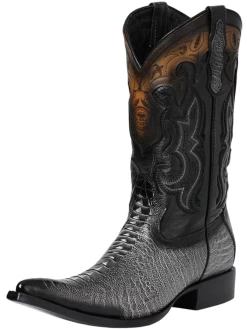 Botas Vaqueras Imitacion De Pata De Avestruz Grabado En Piel Vacuno Para Hombre 'El General' - ID: 122498