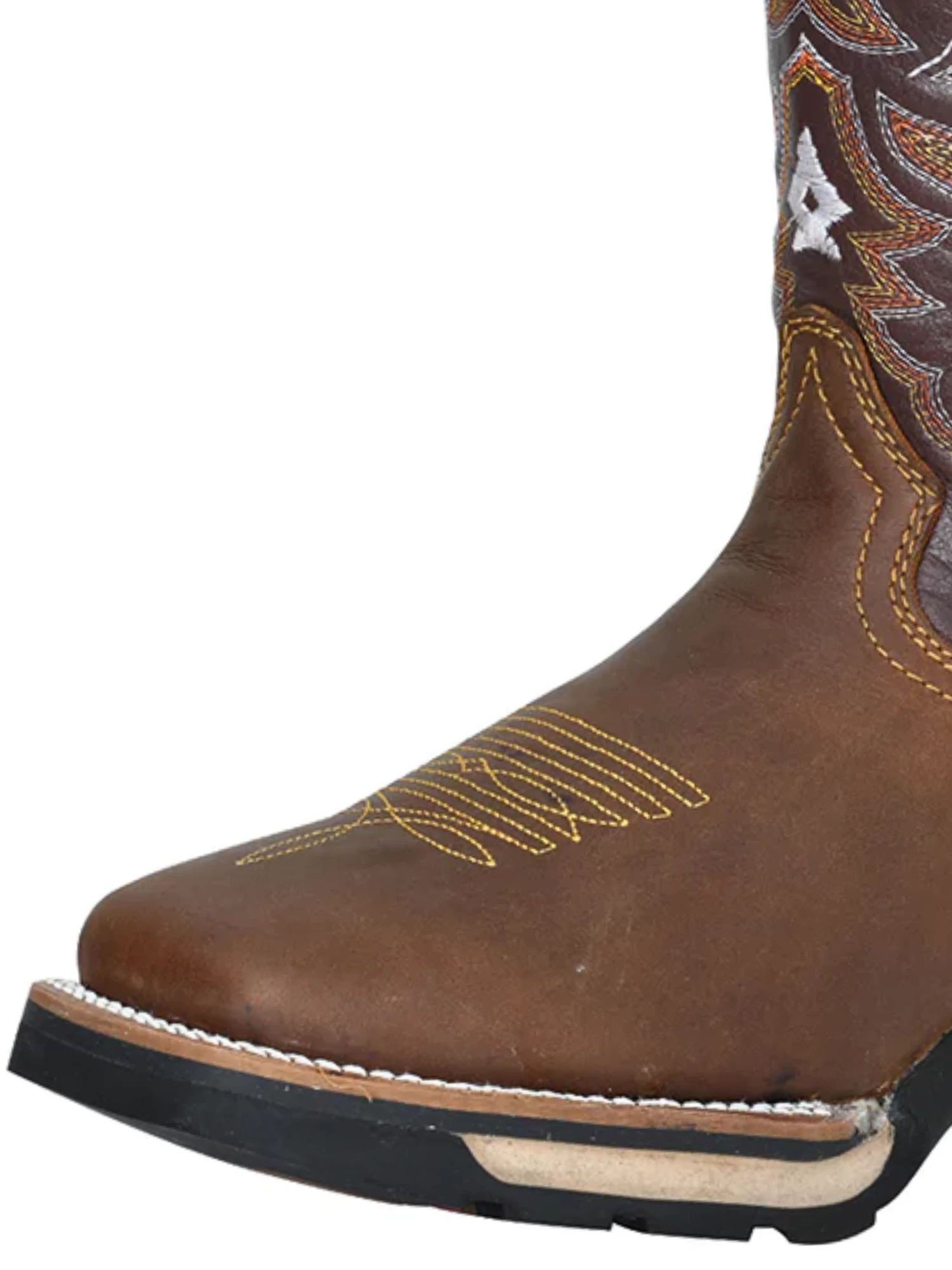 Botas De Trabajo Rodeo De Tubo Pull-On Con Punta Suave De Piel Genuina Para Hombre 'Buffalo' - ID: 123730 - Imagen 2