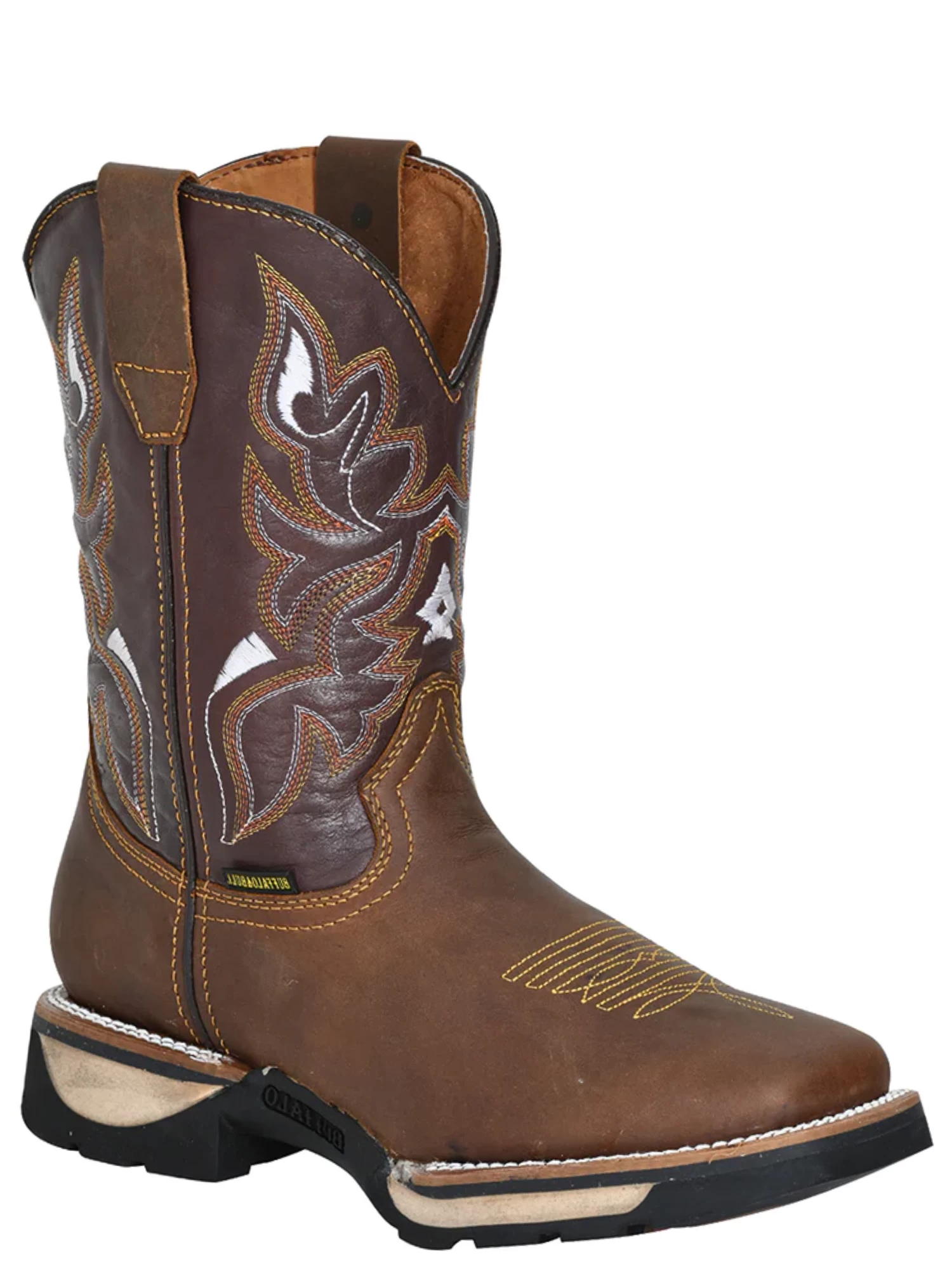 Botas De Trabajo Rodeo De Tubo Pull-On Con Punta Suave De Piel Genuina Para Hombre 'Buffalo' - ID: 123730 - Imagen 4
