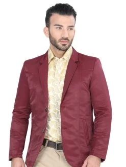 Saco Liso Burgandy Para Hombre 'El Señor De Los Cielos' - ID: 124195