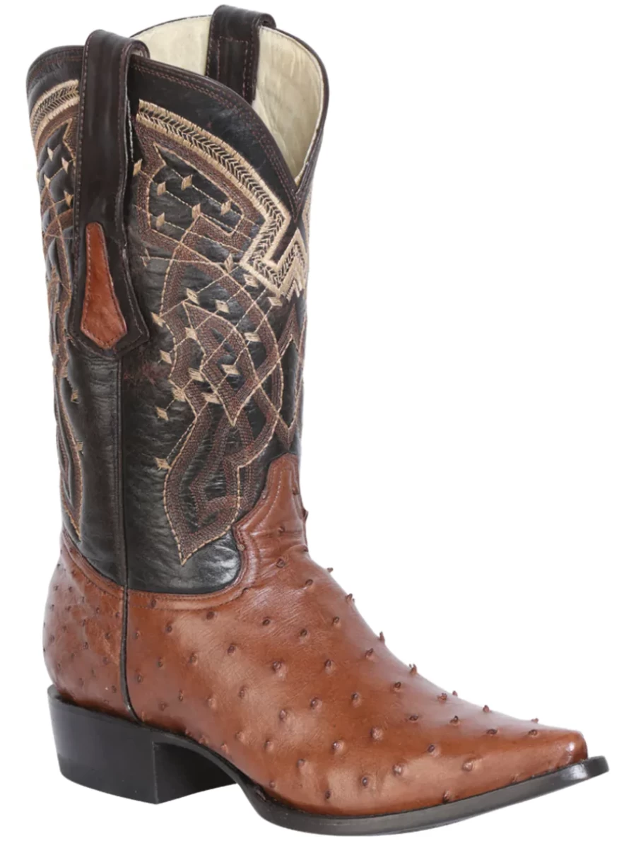 Botas Vaqueras Exoticas De Avestruz Original Para Hombre 'Centenario' - ID: 124469 - Imagen 4