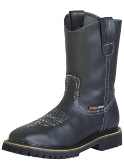 Botas De Trabajo De Tubo Pull-On Con Punta De Acero De Piel Genuina Para Hombre 'Overwork' - ID: 124711