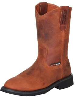 Botas De Trabajo De Tubo Pull-On Con Punta De Acero De Piel Genuina Para Hombre 'Overwork' - ID: 124720