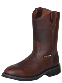 Botas De Trabajo De Tubo Pull-On Con Punta De Acero De Piel Genuina Para Hombre 'Overwork' - ID: 124724