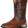 Botas De Trabajo Rodeo De Tubo Pull-On Con Punta Suave De Piel Genuina Para Hombre 'El General' - ID: 125009