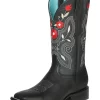 Botas Vaqueras Rodeo Con Tubo Bordado De Flores De Piel Genuina Para Mujer 'El General' - ID: 125366