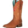 Botas Vaqueras Rodeo Con Tubo Bordado De Flores De Piel Genuina Para Mujer 'El General' - ID: 125367