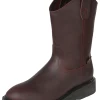 Botas De Trabajo De Tubo Pull-On Con Punta Suave De Piel Genuina Para Hombre 'El General' - ID: 126046