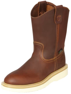 Botas De Trabajo De Tubo Pull-On Con Punta Suave De Piel Genuina Para Hombre 'El General' - ID: 126048