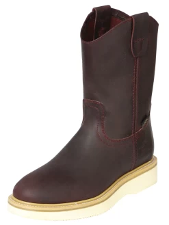 Botas De Trabajo De Tubo Pull-On Con Punta Suave De Piel Genuina Para Hombre 'El General' - ID: 126051