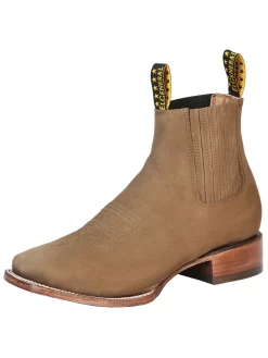 Botines Vaqueros Rodeo Clasicos De Piel Nobuck Para Hombre 'El General' - ID: 126189