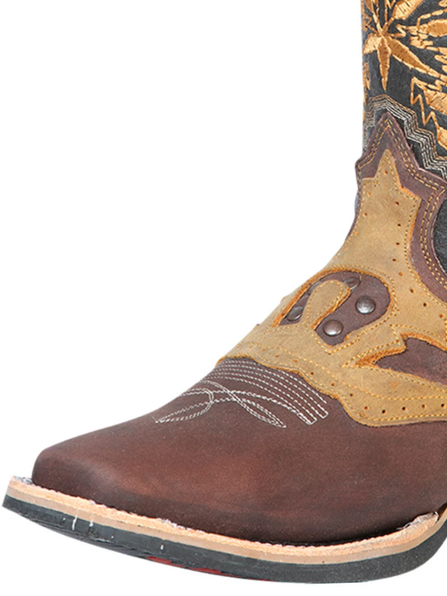 Botas Vaqueras Rodeo Con Antifaz De Piel Genuina Para Hombre 'El General' - ID: 126230 - Imagen 2