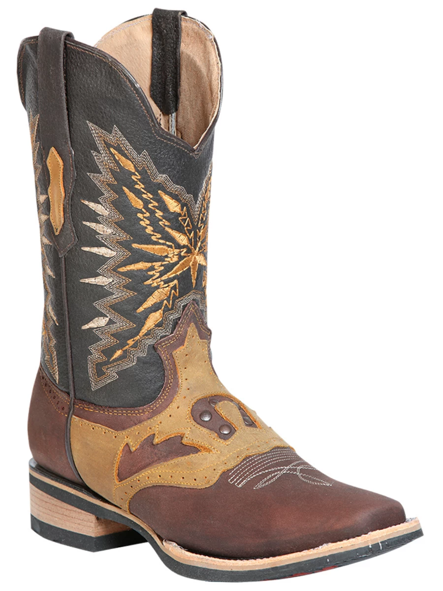 Botas Vaqueras Rodeo Con Antifaz De Piel Genuina Para Hombre 'El General' - ID: 126230 - Imagen 4