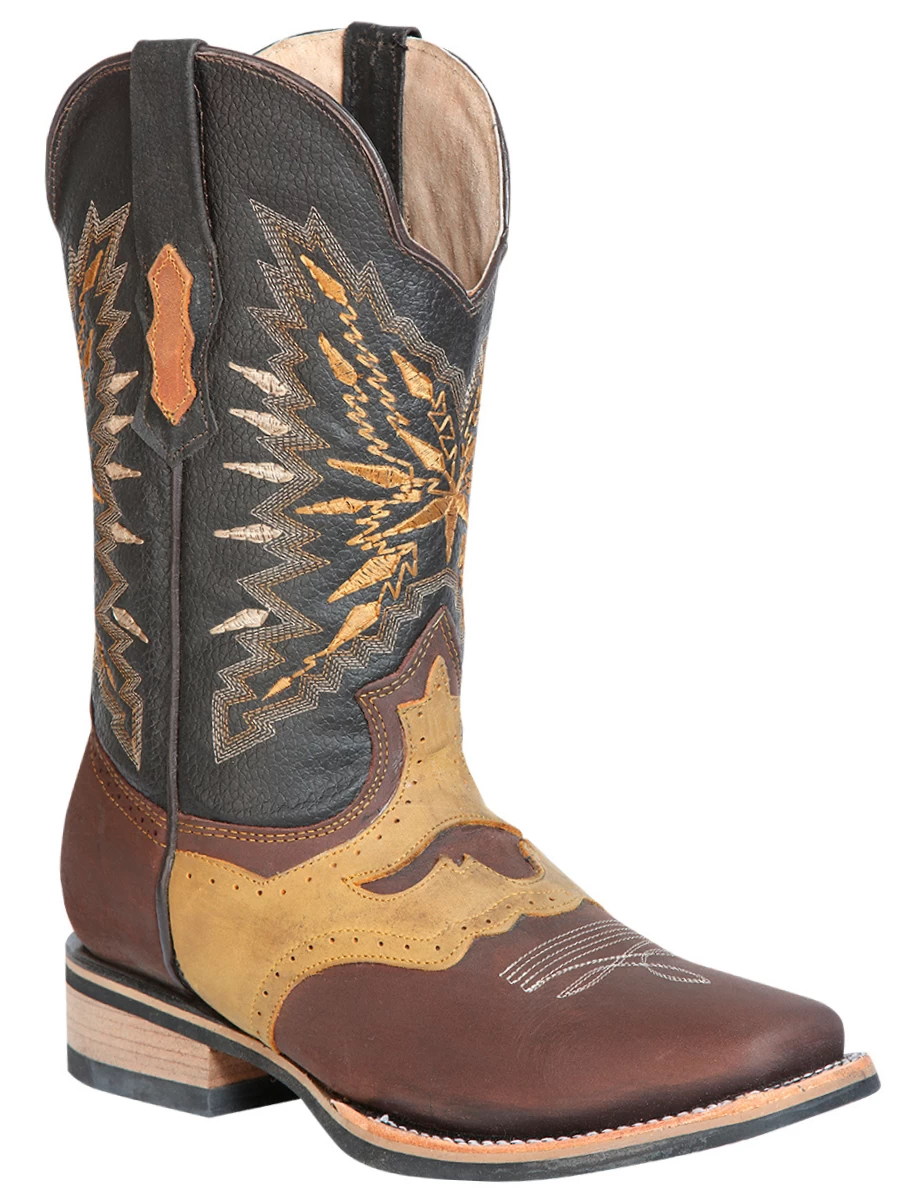 Botas Vaqueras Rodeo Con Antifaz De Piel Genuina Para Hombre 'El General' - ID: 126232 - Imagen 4