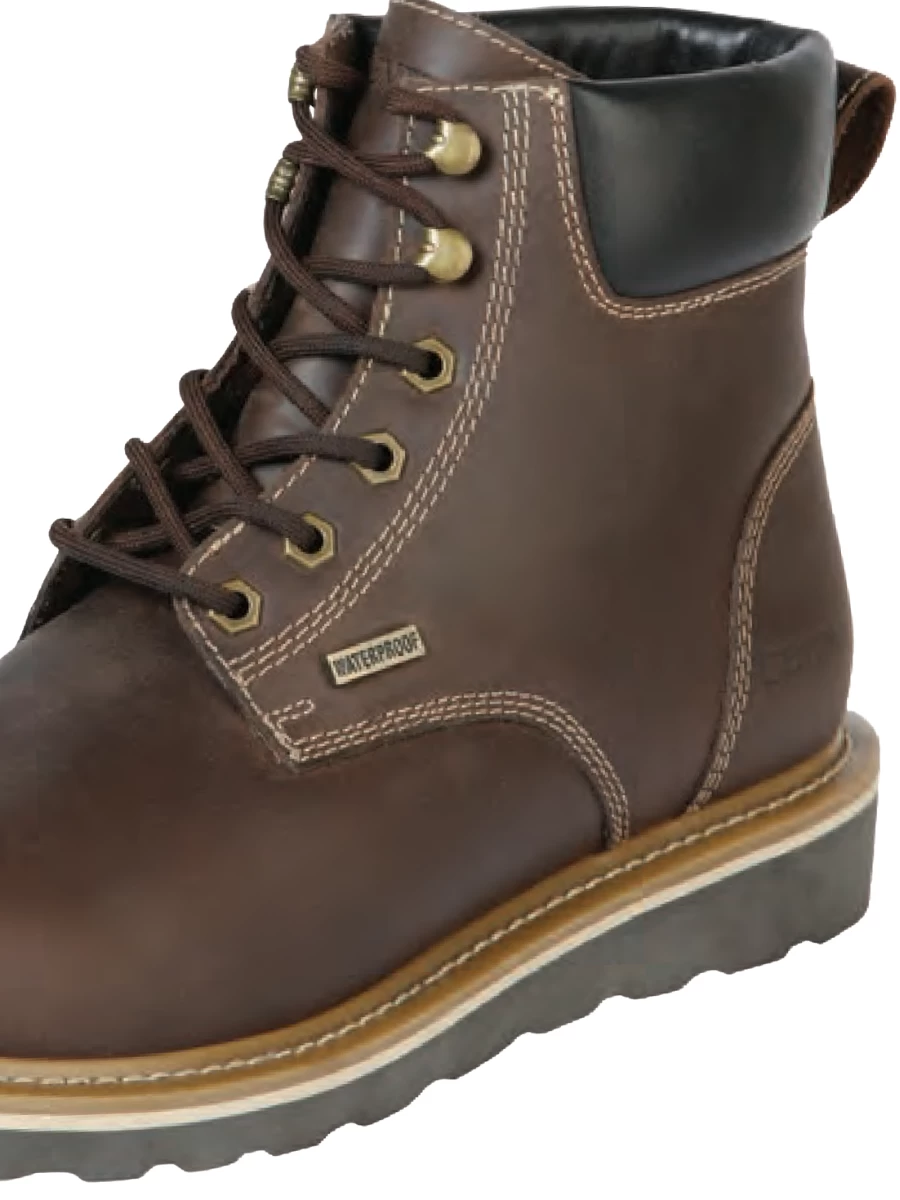 Botines De Trabajo Resistentes Al Agua De Agujetas Construccion Goodyear Con Punta Suave De Piel Genuina Para Hombre 'Centenario' - ID: 126421 - Imagen 3