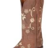 Botas Vaqueras Rodeo Con Bordado De Flores De Piel Genuina Para Mujer 'Jar Boots' - ID: 126439
