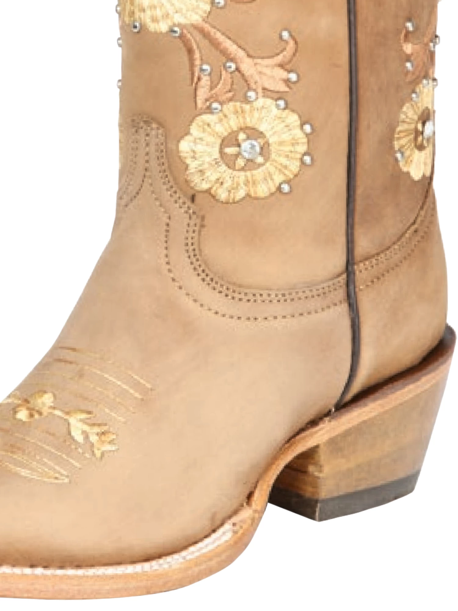 Botas Vaqueras Rodeo Con Tubo Bordado De Flores De Piel Genuina Para Mujer 'Jar Boots' - ID: 126450 - Imagen 3