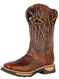 Botas De Trabajo De Tubo Pull-On Con Punta Suave De Piel Genuina Para Hombre 'Buffalo & Bull' - ID: 126454