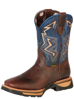 Botas De Trabajo De Tubo Pull-On Con Punta Suave De Piel Genuina Para Hombre 'Buffalo & Bull' - ID: 126458