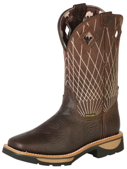 Botas De Trabajo De Tubo Pull-On Con Punta Suave De Piel Genuina Para Hombre 'Buffalo & Bull' - ID: 126467