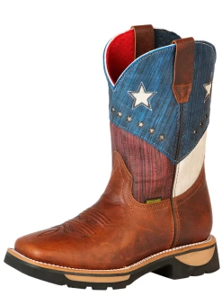 Botas De Trabajo De Tubo Pull-On Con Punta Suave De Piel Genuina Para Hombre 'Buffalo & Bull' - ID: 126473