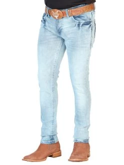 Pantalon De Mezclilla Casual Azul Claro Para Hombre 'El Norteño' - ID: 126632