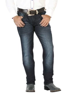 Pantalon De Mezclilla Casual Azul Oscuro Para Hombre 'El Norteño' - ID: 126634