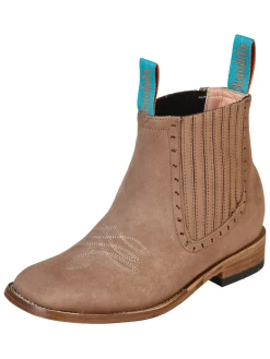 Botines Vaqueros Rodeo Clasicos De Piel Nobuck Para Mujer 'La Barca' - ID: 126665