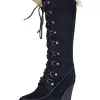 Botas De Invierno De Cuña De Piel Gamuza/Pelo De Zorro Para Mujer 'Bearpaw' - ID: 7133