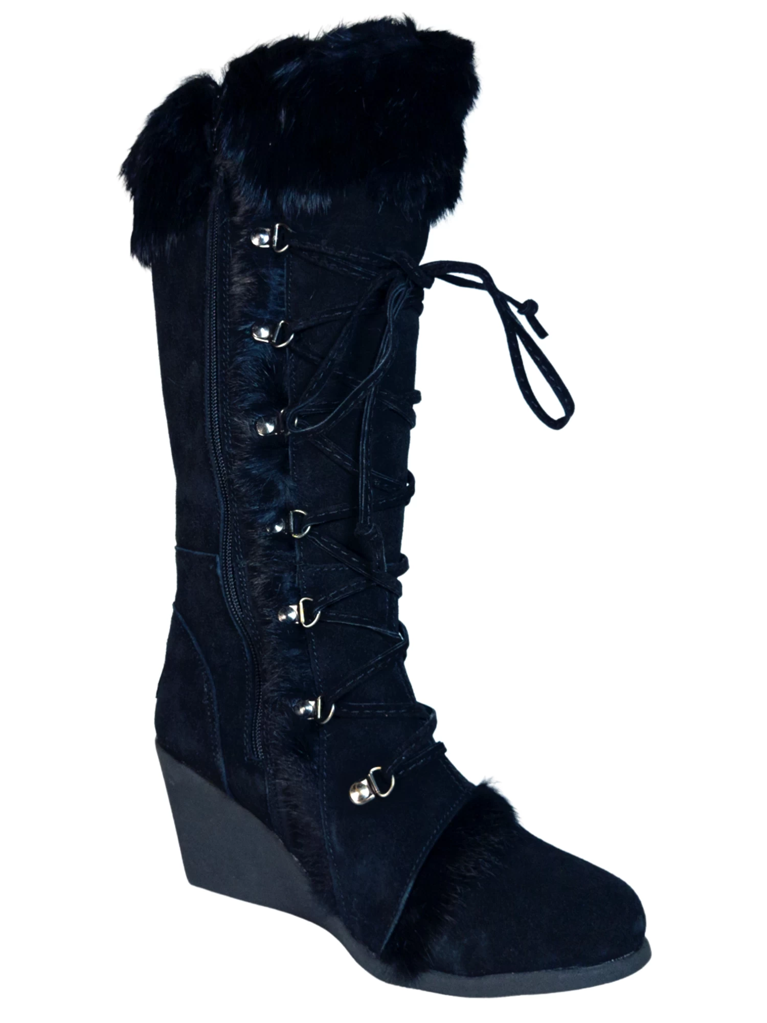 Botas De Invierno De Cuña De Piel Gamuza/Pelo De Conejo Para Mujer 'Bearpaw' - ID: 7132 - Imagen 3