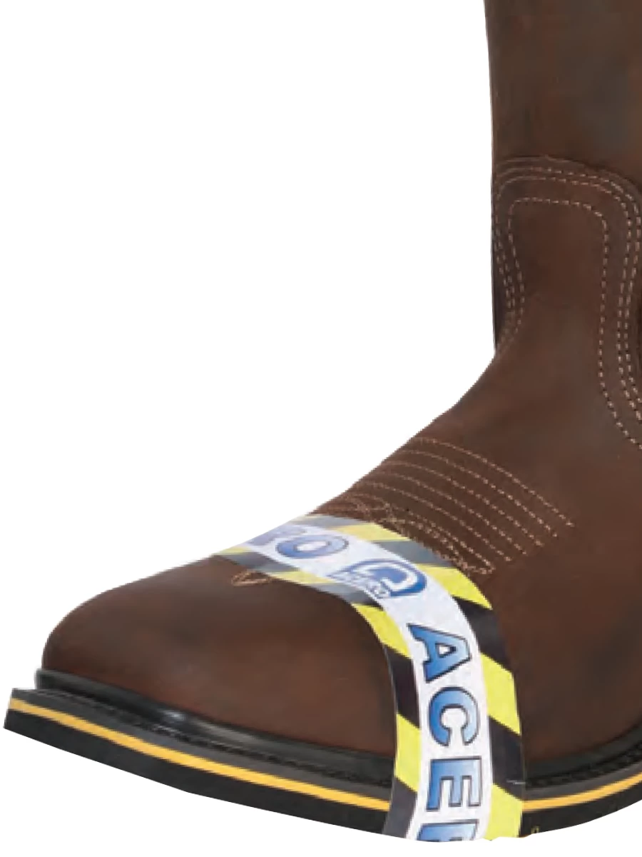 Botas De Trabajo De Tubo Pull-On Con Punta De Acero De Piel Genuina Para Hombre 'Establo' - ID: 41544 - Imagen 2